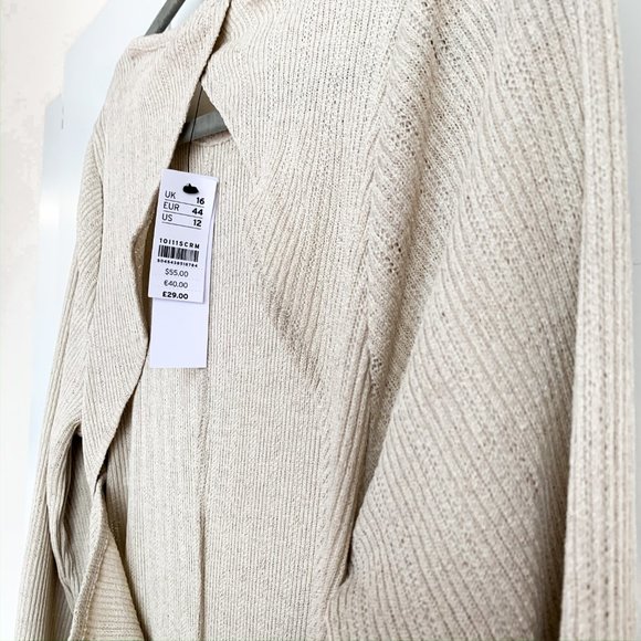 NWT topshop cream open back midi dress crew neck - Picture 7 of 7